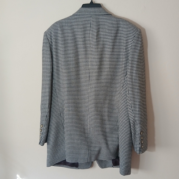Jones New York Wool Blazer Women's Size 16W Houndstooth Black White Button - Picture 6 of 10